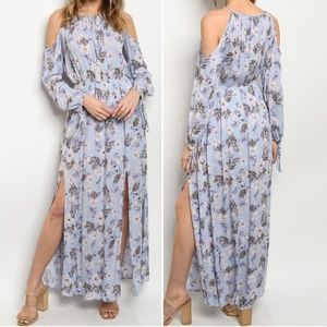 LILAC FLORAL MAXI DRESS
